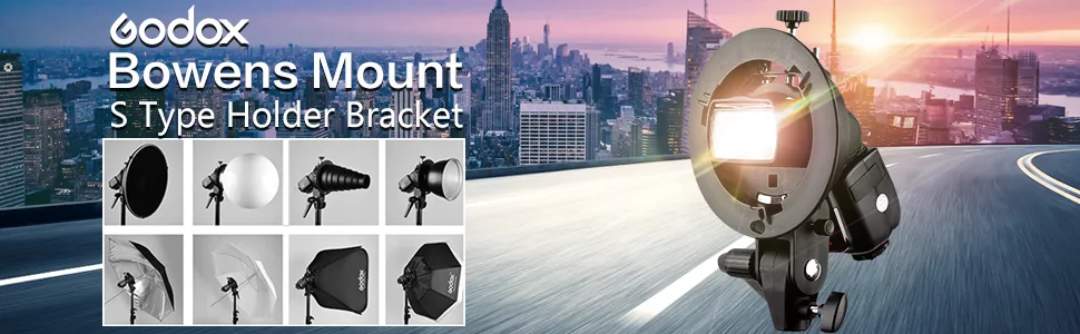 Godox S-type Bracket Bowens Mount Holder for Speedlite Flash Snoot Softbox Honeycomb - godox bowens mount s type holder bracket