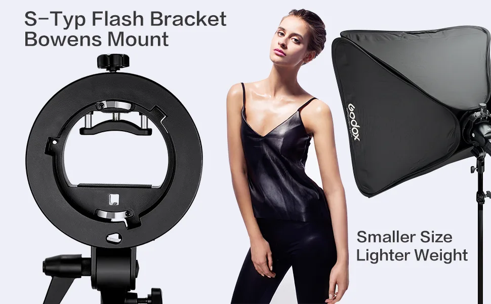 Godox S-type Bracket Bowens Mount Holder for Speedlite Flash Snoot Softbox Honeycomb - godox bowens mount s type holder bracket