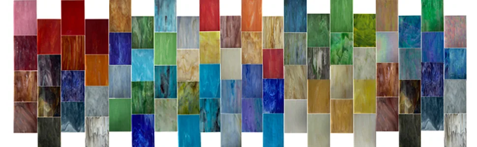 HAOSUM 8 Variety Pack Stained Glass Sheets, 4 x 6 inch Art Glass Opaque,for DIY Mosaic Projects (Black/Grey) Black /Grey - Whole Pieces