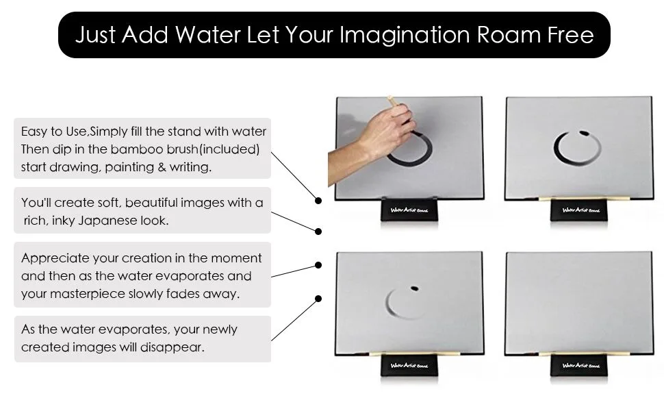 Water Artist Board Paint with Zen Relaxation Meditation Art Painting Board Drawing Brush (Style 1) Average size Style-1 - product information 9