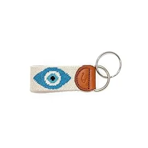 Huck Venture Leather Hand-Stitched Needlepoint Key Fob or Key Chain Gaucho - Fine grain leather, hand stitched key fobs