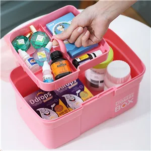 Kinsorcai 11'' Plastic Storage Box with Removable Tray, Multipurpose Organizer and Storage Case for Art Craft and Cosmetic (Pink) - SCF YX4 300X300