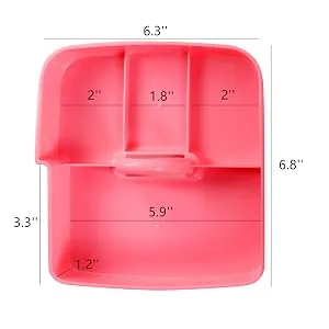 Kinsorcai 11'' Plastic Storage Box with Removable Tray, Multipurpose Organizer and Storage Case for Art Craft and Cosmetic (Pink) - SCF2 CCT2