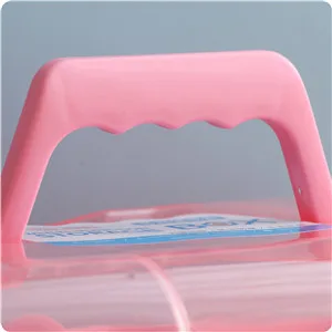 Kinsorcai 11'' Plastic Storage Box with Removable Tray, Multipurpose Organizer and Storage Case for Art Craft and Cosmetic (Pink) - SCF2 XJT2