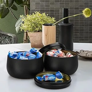 Candle Tins 24 Pieces, 8oz Large Size Metal Jars for Candle Making/DIY/Arts & Crafts, Reusable Empty Can Containers with Lid, Black Black 8oz 24 Pack - candles jar
