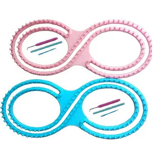WAYION 55" Afphgan Serenity Loom Knitting Board Weave Loom Kit with Step by Step Instructions Great for The Experienced Loom Knitter(Blue/Pink) (Pink) - product information 3