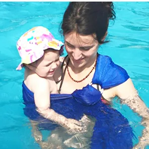 Water Sling Baby Wrap Carrier for Summer Pool - Adjustable Shoulder Ring Mesh Breathable Chest Sling Infant Carrier for Summer Pool Beach - 1-12