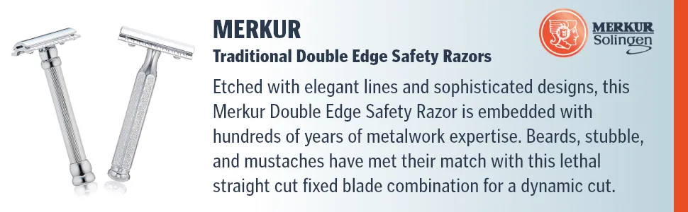 Merkur 3-Piece Double Edge Safety Razor, Chrome-Plated 42001, 1 Count (Pack of 1) - B0036XOA2M