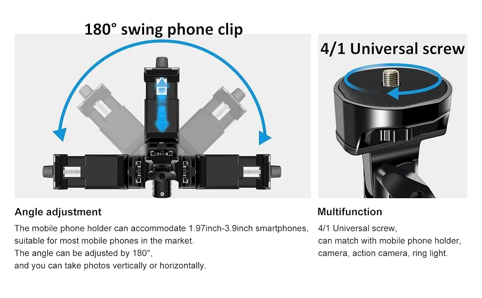 Selfie Stick Tripod, 64 inch Extendable Tripod Stand Phone Tripod Camera Tripod Wireless Remote Shutter Compatible with iPhone 13 12 11 pro Xs Max Xr,Android/Cameras - product information 4