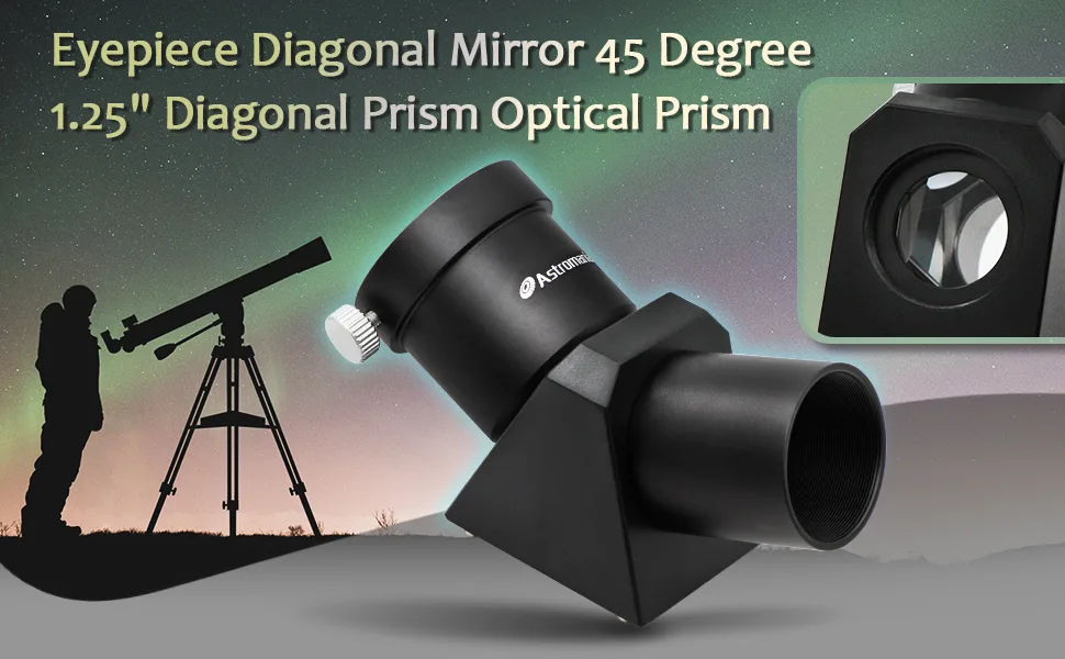 Astromania 1.25" 45-Degree Diagonal Prism Optical Prism Inside Rather Than a Mirror which Makes Your Image Clear and Sharp - product information 1