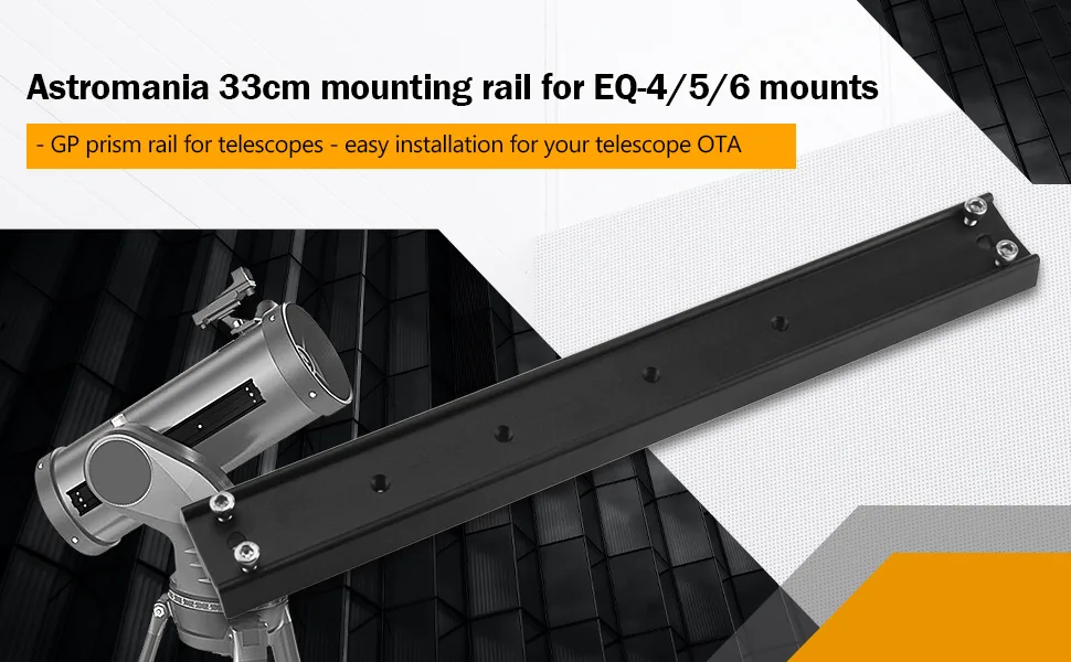 Astromania 33cm mounting Rail for EQ-4/5/6 mounts - GP Prism Rail for telescopes - Easy Installation for Your Telescope OTA - rail1