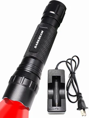 DARKBEAM Red Light Flashlight Tactical LED Rechargeable, Zoomable Portable Handheld Red-Light for Fishing Hunting Detector Astrophotography 501B-S Red light - 501BS-300X400