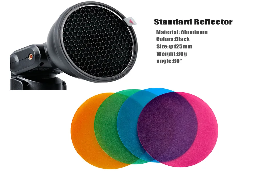 Godox AD-S2 Standard Reflector with Soft Diffuser and ad-s11 Witstro Flash Speedlite Accessories for Godox AD200 AD200PRO AD360 AD360II Flashes - AD-S11