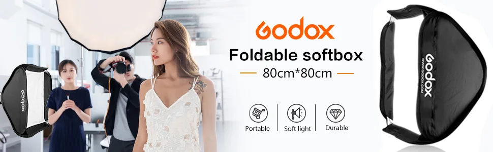 Godox Softbox 32''x32'' 80CMx80CM Fast-Setup Foldable Bowens Mount Softbox, Photography Lighting Softbox for Camera Flash Photography Studio Flash - product information 2
