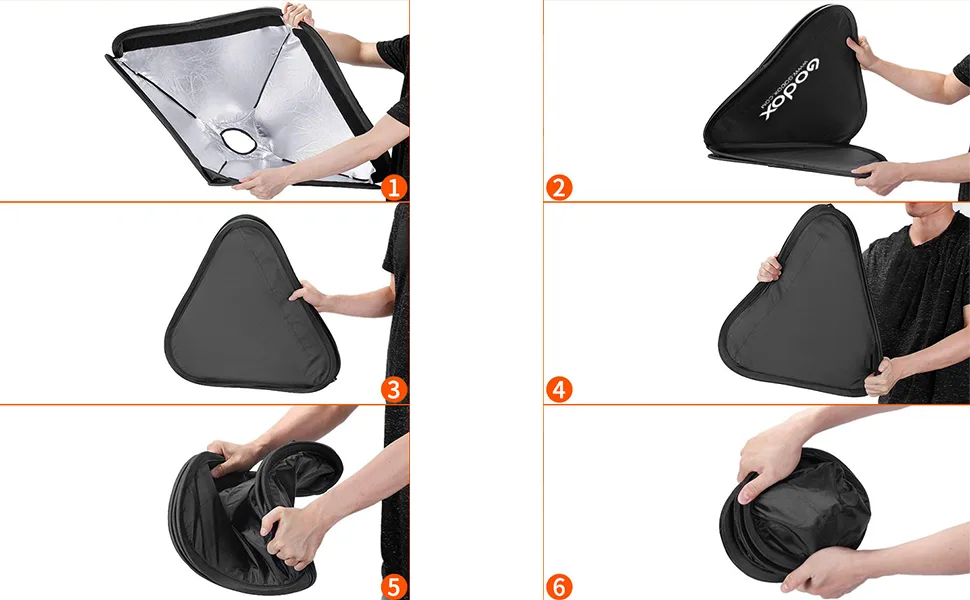Godox Softbox 32''x32'' 80CMx80CM Fast-Setup Foldable Bowens Mount Softbox, Photography Lighting Softbox for Camera Flash Photography Studio Flash - product information 3