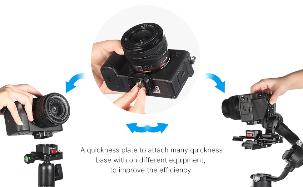 Upgrade ULANZI Claw Quick Release QR Plate Kit, Quick Release Plate Rapid Connect Adapter for DSLR/Mirrorless Cameras, Tripod, Monopod, Slider, Handheld Gimbal, Stabilizer, Ball Head Claw QR Plate Kit - product information 3