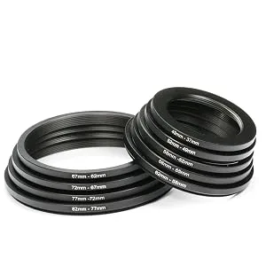 K&F Concept 18 Pieces Filter Ring Adapter Set, Camera Lens Filter Metal Stepping Rings Kit (Includes 9pcs Step Up Ring Set + 9pcs Step Down Ring Set) Black - product information 7