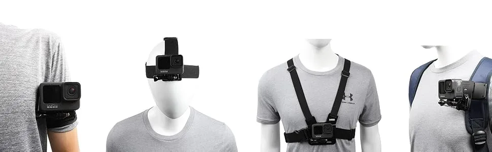 Accessories Set for GoPro Hero 11/10/9/8/7/6/5/4,New Quick Release Head Strap Mount + Chest Mount Harness + Backpack Clip Holder + 360Rotating Wrist Strap - Quick Release Accessories Strap Mount