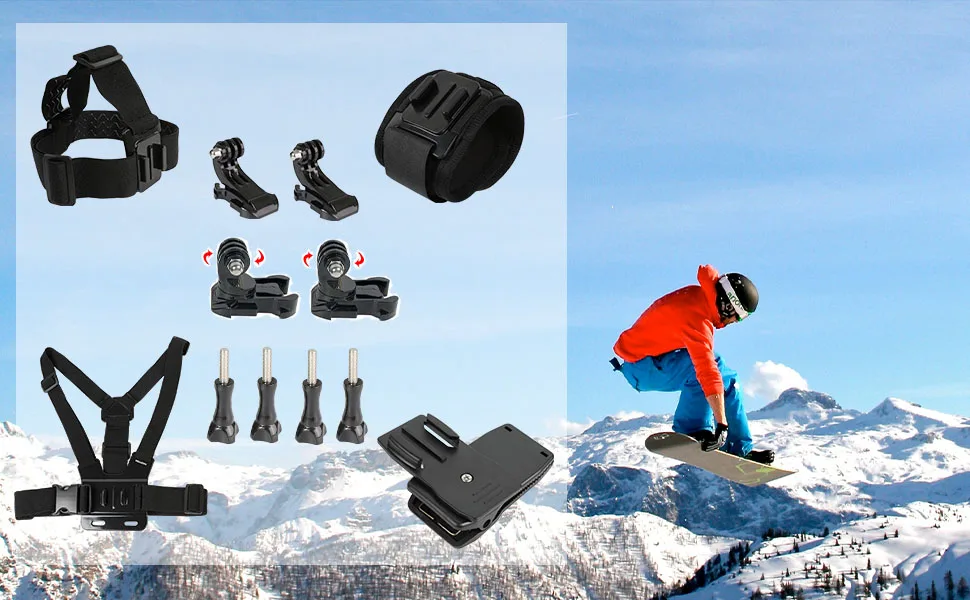 Accessories Set for GoPro Hero 11/10/9/8/7/6/5/4,New Quick Release Head Strap Mount + Chest Mount Harness + Backpack Clip Holder + 360Rotating Wrist Strap - Quick Release Accessory Set for GoPro Action Camera