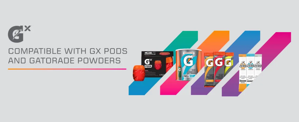 Gatorade Gx Hydration System, Non-Slip Gx Squeeze Bottles & Gx Sports Drink Concentrate Pods Bottle Black - gx jug