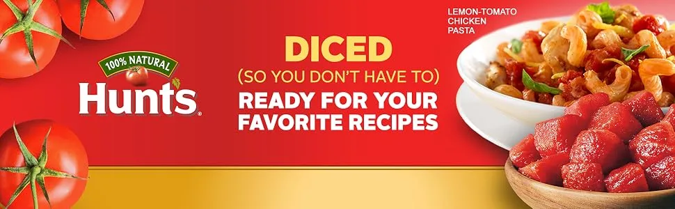 Hunt's Fire Roasted Diced Tomatoes with Garlic, Keto Friendly, 14.5 oz, 12 Pack - Hunt