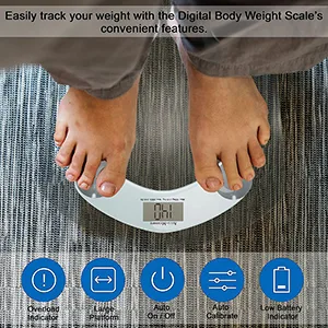 Accu-Measure Digital Scale - Accurate and Precise - Bathroom and Home Scale - Track Your Progress - Easy to Store - Up to 400 Pounds - bathroom accessories, bathroom scale, scales for body weight, weight scale, digital scale, scale