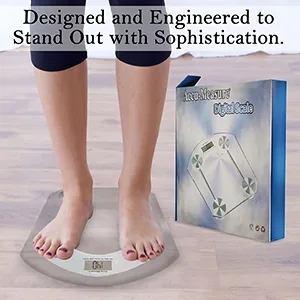 Accu-Measure Digital Scale - Accurate and Precise - Bathroom and Home Scale - Track Your Progress - Easy to Store - Up to 400 Pounds - bathroom accessories, bathroom scale, scales for body weight, weight scale, digital scale, scale