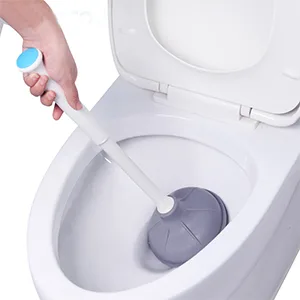 BOOMJOY Toilet Plunger with Holder Set for Bathroom Heavy Duty, White Blue - product information 17