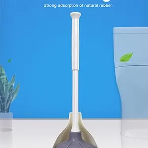 BOOMJOY Toilet Plunger with Holder Set for Bathroom Heavy Duty, White Blue - product information 18