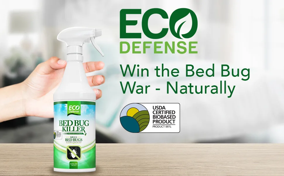 Eco Defense Bed Bug Spray - USDA Biobased Bed Bug Killer & Dust Mite Spray - Child & Pet Friendly - Natural Repellent Treatment - 16 oz - product information 1