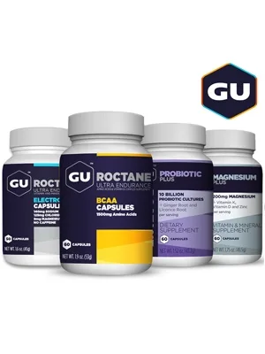 GU Energy Roctane Probiotic Plus Licorice Root Extract and Ginger Capsules, 60-Count Bottle (1-Month Supply) - GU Roctane Capsule System