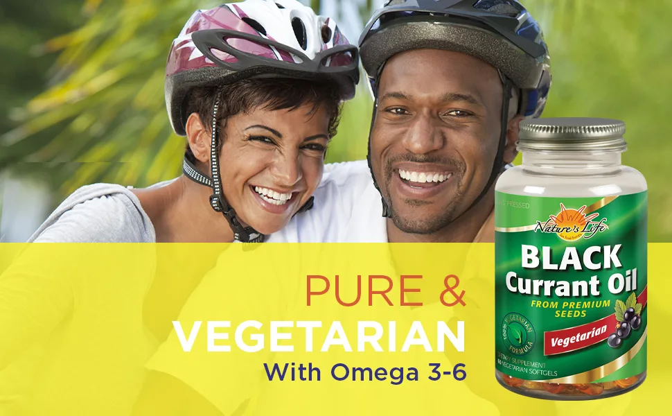 Nature's Life Black Currant Seed Oil 1000mg | Vegetarian, Cold Pressed | with GLA Omega-6 and ALA Omega-3 | 60 CT - Nature