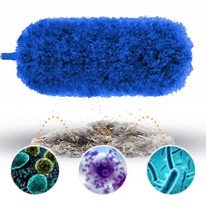 Microfiber Feather Duster, 5PCS Washable Cobweb Dusters for Cleaning Kit with 100" Extension Long Pole, Bendable Telescopic Duster for High Ceiling Fan, Blinds, Furniture & Cars Blue - duster for cleaning