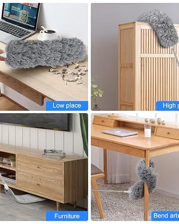 Duster with Extension Pole for Cleaning Ceiling Fans, High Ceilings, in Addition, Dusters for Cleaning Can Also Be Used for Low Places Cleaning, Such As Cabinets, Sofas, and Other Small Spaces. - duster for cleaning