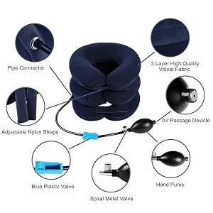 RUNZI Cervical Neck Traction Device Inflatable Neck Stretcher, Easy to Use for Chronic Neck and Shoulder Pain Relief Traction Spine Alignment, Neck Cervical Brace Grey - product information 2