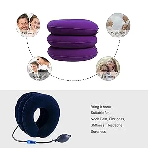 RUNZI Cervical Neck Traction Device Inflatable Neck Stretcher, Easy to Use for Chronic Neck and Shoulder Pain Relief Traction Spine Alignment, Neck Cervical Brace Grey - product information 3