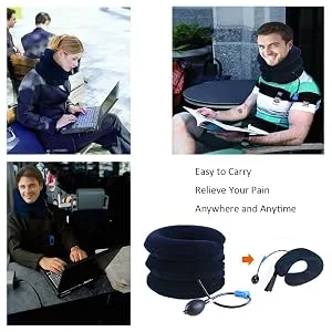 RUNZI Cervical Neck Traction Device Inflatable Neck Stretcher, Easy to Use for Chronic Neck and Shoulder Pain Relief Traction Spine Alignment, Neck Cervical Brace Grey - product information 4