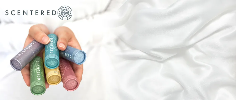 Scentered Sleep Well Aromatherapy Essential Oils Balm Stick for Restful Sleep & Relaxation - All-Natural Blend of Lavender, Chamomile, Ylang Ylang - Scentered. Stop. Inhale. Reset.