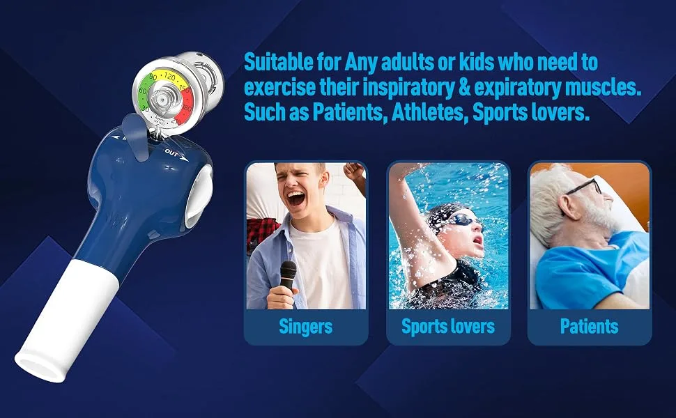 Sonmol Breathing Exercise Device for Lungs with Travel Case Respiratory Muscle Trainer Strength Lung Capacity Expander - lung expander