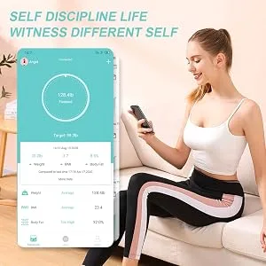 Triomph Smart Scale, Body Fat Scale with iOS and Android App Digital Bathroom Scale for Weight, Body Fat, Water, Muscle, BMI, Bone Mass Black - product information 3