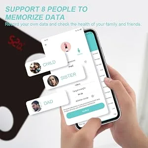 Triomph Smart Scale, Body Fat Scale with iOS and Android App Digital Bathroom Scale for Weight, Body Fat, Water, Muscle, BMI, Bone Mass Black - product information 4