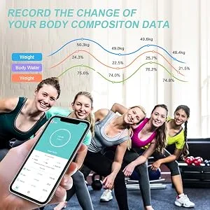 Triomph Smart Scale, Body Fat Scale with iOS and Android App Digital Bathroom Scale for Weight, Body Fat, Water, Muscle, BMI, Bone Mass Black - product information 9