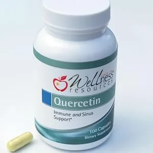 Wellness Resources Quercetin - Immune, Sinus and Allergy Support 1000mg per Serving - (100 caps/50 Servings) Vegan, Non-GMO 100 Count (Pack of 1) - Quercetin 500mg capsules