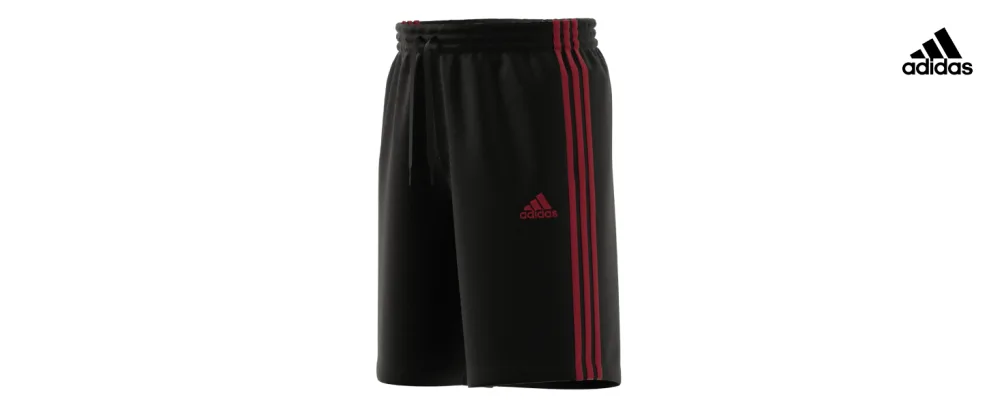adidas Men's Essentials 3-Stripes Shorts Large Black/White - 3-Stripes Shorts