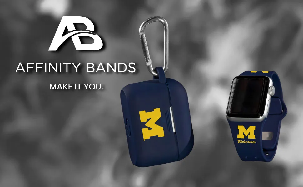 AFFINITY BANDS Michigan Wolverines Silicone Case Cover Compatible with Apple AirPods Pro (Navy) Michigan Wolverines - Navy - Michigan watch band