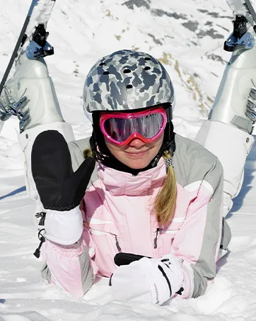 ANDORRA Kid's High-performance Merino Wool Ultra Light Pattern Socks Royal/Black/Charcoal 6-8 Years - Women ski mittens