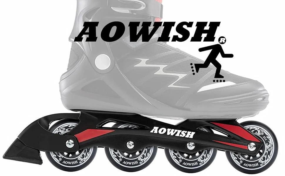 AOWISH 4-Pack Inline Skate Wheels Outdoor Asphalt Formula 85A Hockey Roller Blades Replacement Wheel with Bearings ABEC-9 and Floating Spacers Red 80mm - BLACK A+