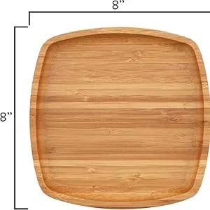 BambooMN Camping Mess Kit Lightweight Organic 8" x 8" Bamboo Plates, Forks, Knifes and Spoons for Camping, Hiking, or Backpacking - 2 Sets 8" Camping Mess Set 2 Sets - mess