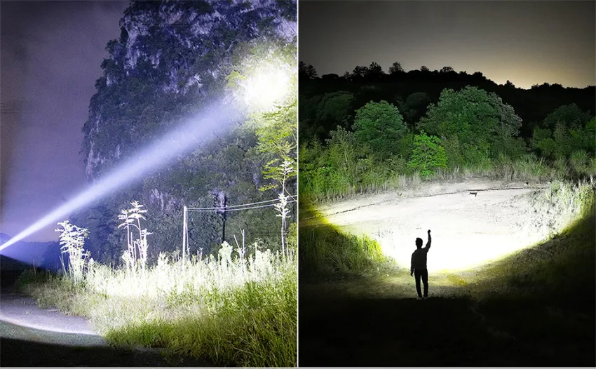 BERCOL Rechargeable LED Flashlights High Lumens, 100000 Lumens Super Bright Powerful Flashlights, 5 Modes, Waterproof Flashlight for Emergencies, Hiking Black - LED Flashlights