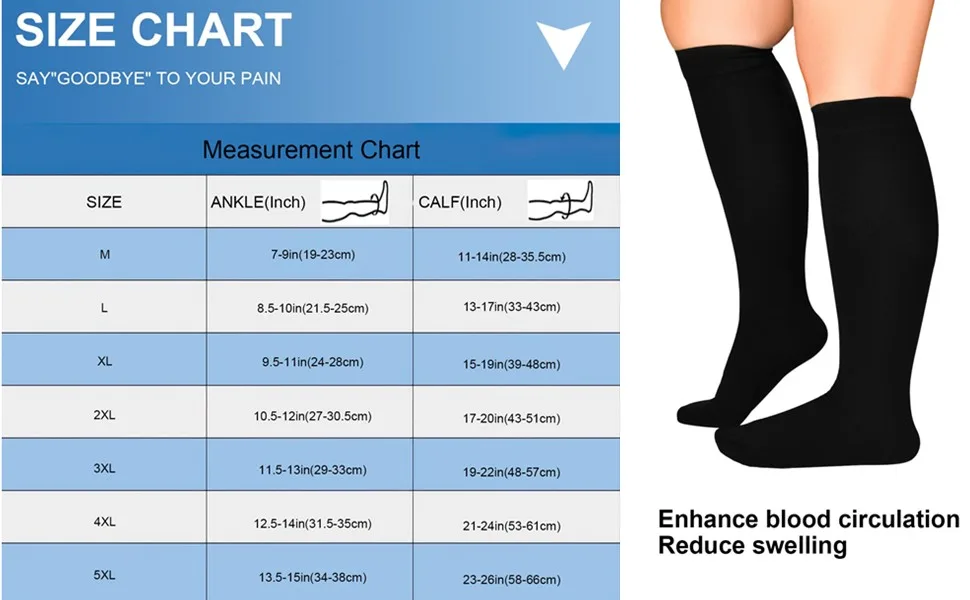 Extra Wide Calf Compression Socks Women Men 20-32mmHg Knee High Plus Size Beige 2X-Large (Pack of 1) - Blahhey